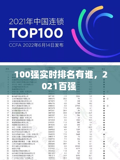 100強實時排名有誰，2021百強 