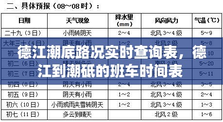 德江潮底路況實時查詢表，德江到潮砥的班車時間表 