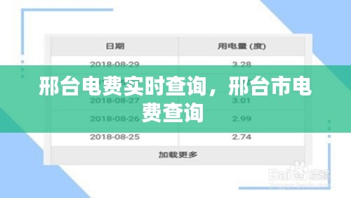 邢臺電費(fèi)實(shí)時(shí)查詢，邢臺市電費(fèi)查詢 