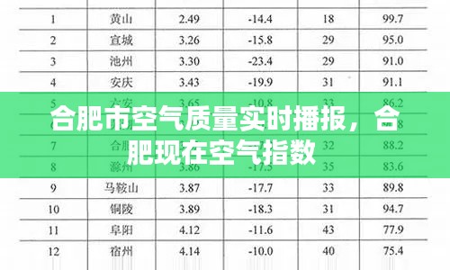 合肥市空氣質(zhì)量實時播報，合肥現(xiàn)在空氣指數(shù) 